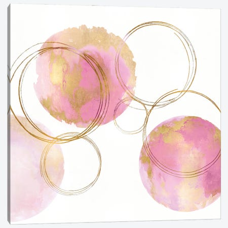 Circular Pink And Gold II Canvas Print #NHS32} by Natalie Harris Art Print