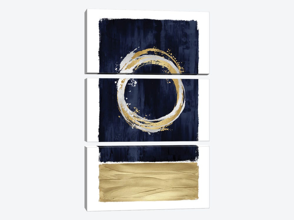Inward Blue II by Natalie Harris 3-piece Canvas Art