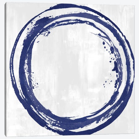 Circle Blue I Canvas Print #NHS3} by Natalie Harris Canvas Artwork