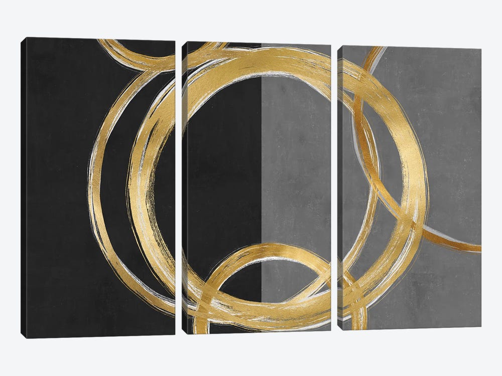 Unity Gold on Black I by Natalie Harris 3-piece Canvas Art Print