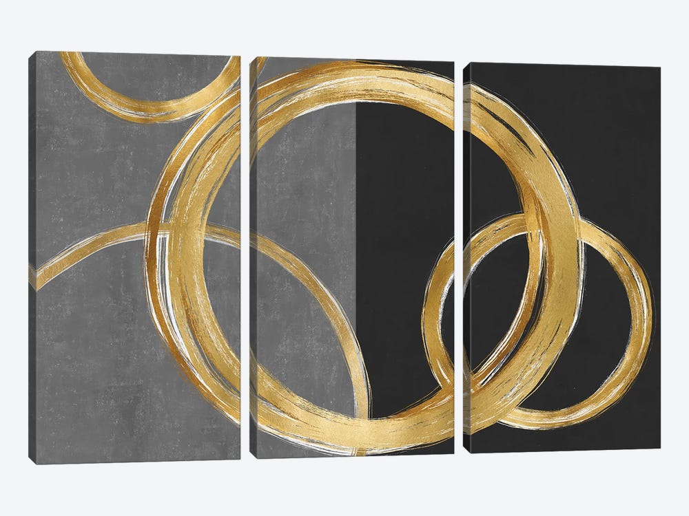 Unity Gold on Black II by Natalie Harris 3-piece Canvas Art