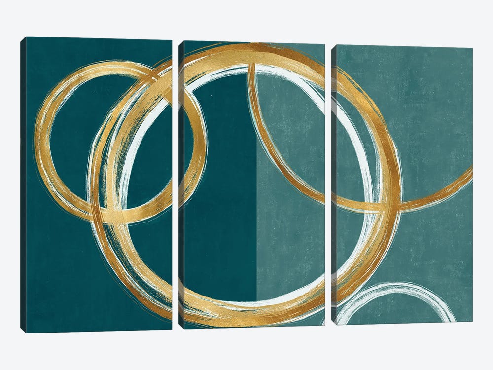 Unity Gold on Green II by Natalie Harris 3-piece Canvas Art