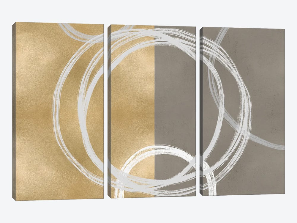Unity White on Gold I by Natalie Harris 3-piece Art Print