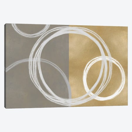 Unity White on Gold II Canvas Print #NHS49} by Natalie Harris Canvas Artwork