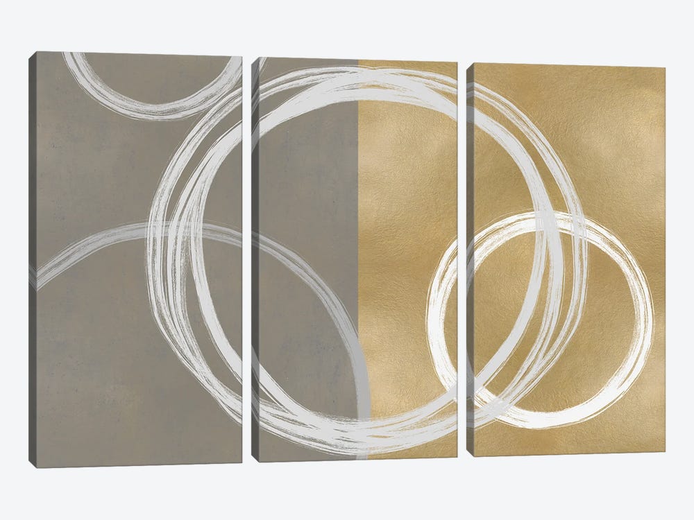 Unity White on Gold II by Natalie Harris 3-piece Canvas Art