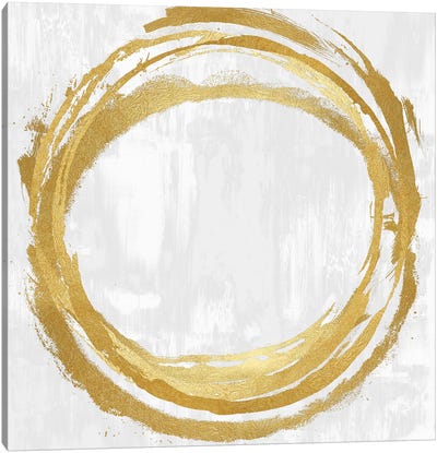 Circle Gold II Canvas Art Print - Circular Abstract Art