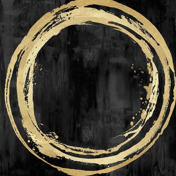 Natalie Harris: Circle Gold On Black I by Natalie Harris