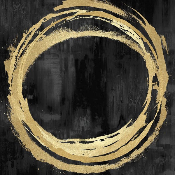 Natalie Harris: Circle Gold On Black II by Natalie Harris