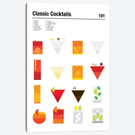 Classic Cocktails 101 Canvas Print #NIB27} by Nick Barclay Canvas Art Print