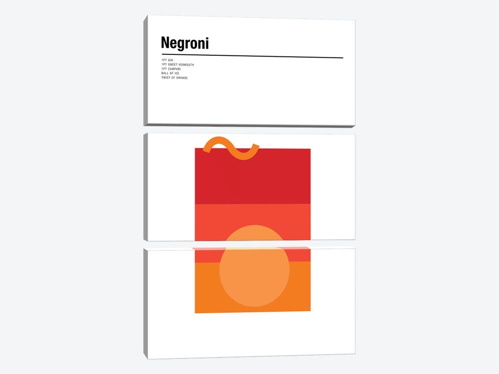 Negroni by Nick Barclay 3-piece Canvas Print