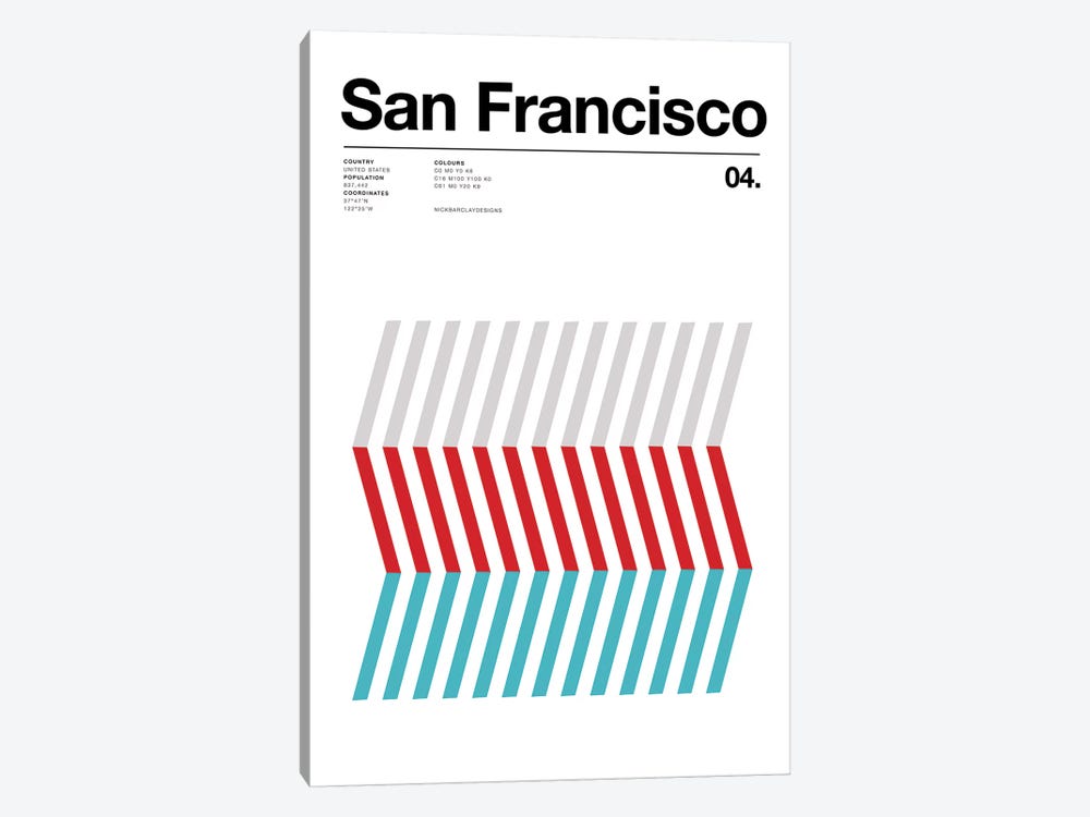 San Francisco by Nick Barclay 1-piece Canvas Print