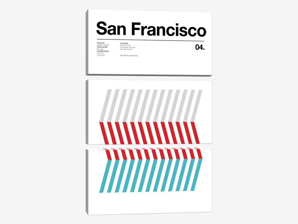 San Francisco by Nick Barclay 3-piece Canvas Print