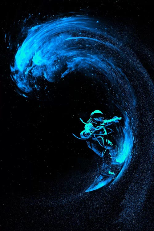 Space Surfing Blue Wave