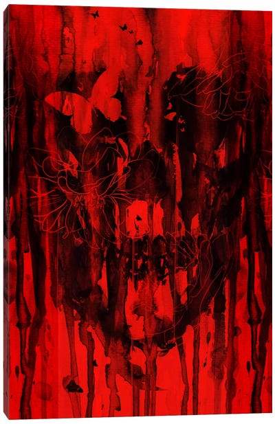 Birth Of Oblivion Red II Canvas Art Print - What "Dark Arts" Await Behind Each Door?