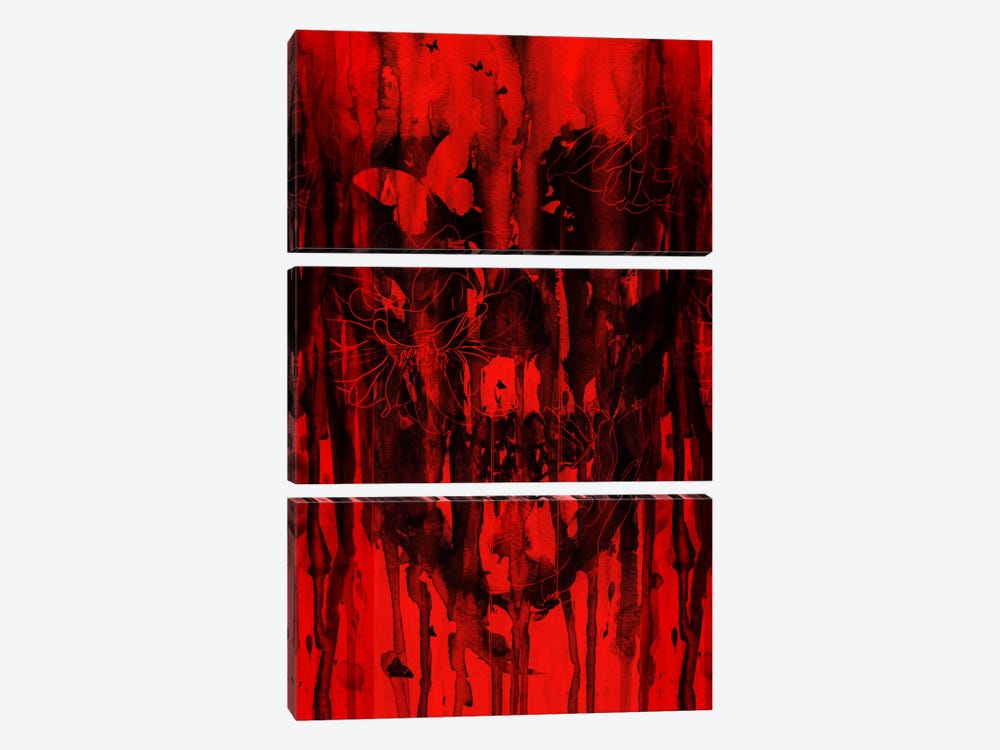 Birth Of Oblivion Red II 3-piece Canvas Artwork