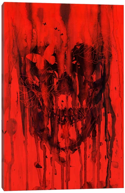 Birth Of Oblivion Red I Canvas Art Print - What "Dark Arts" Await Behind Each Door?
