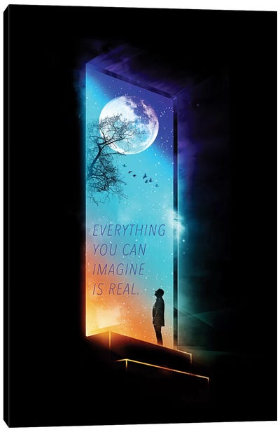 Everything You Can Imagine Is Real Canvas Art Print - Silhouette Art