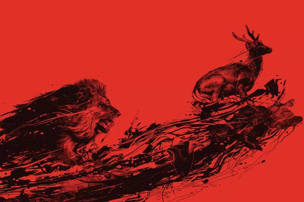 Lions: Intense Chasing by Nicebleed