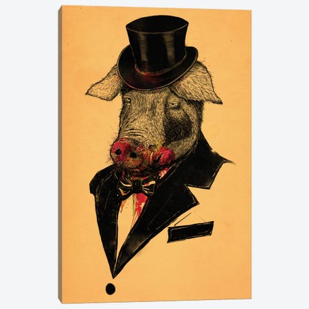 Mr. Pig Canvas Print #NID140} by Nicebleed Canvas Artwork