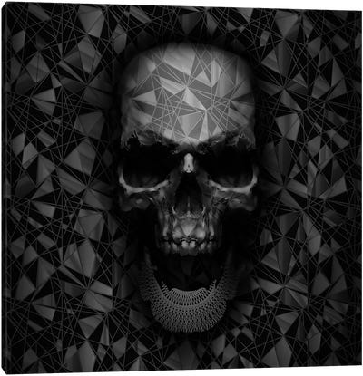Geometric Skull Canvas Art Print - Black & White Graphics & Illustrations