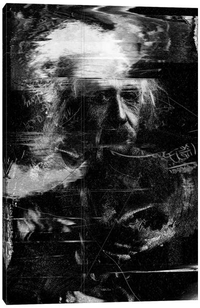 Einstein Canvas Art Print - Glitch Effect