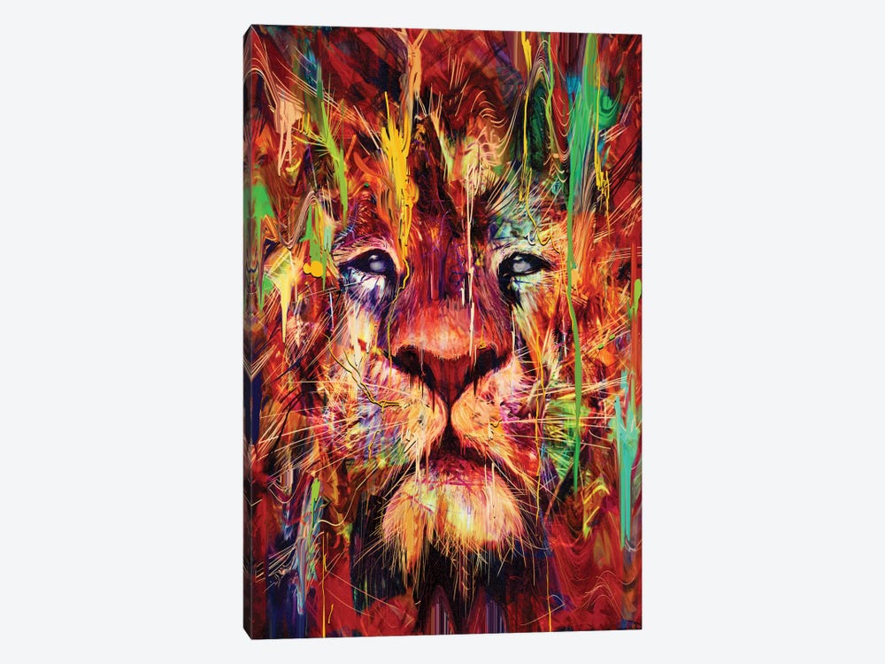 Lion Red by Nicebleed 1-piece Canvas Wall Art