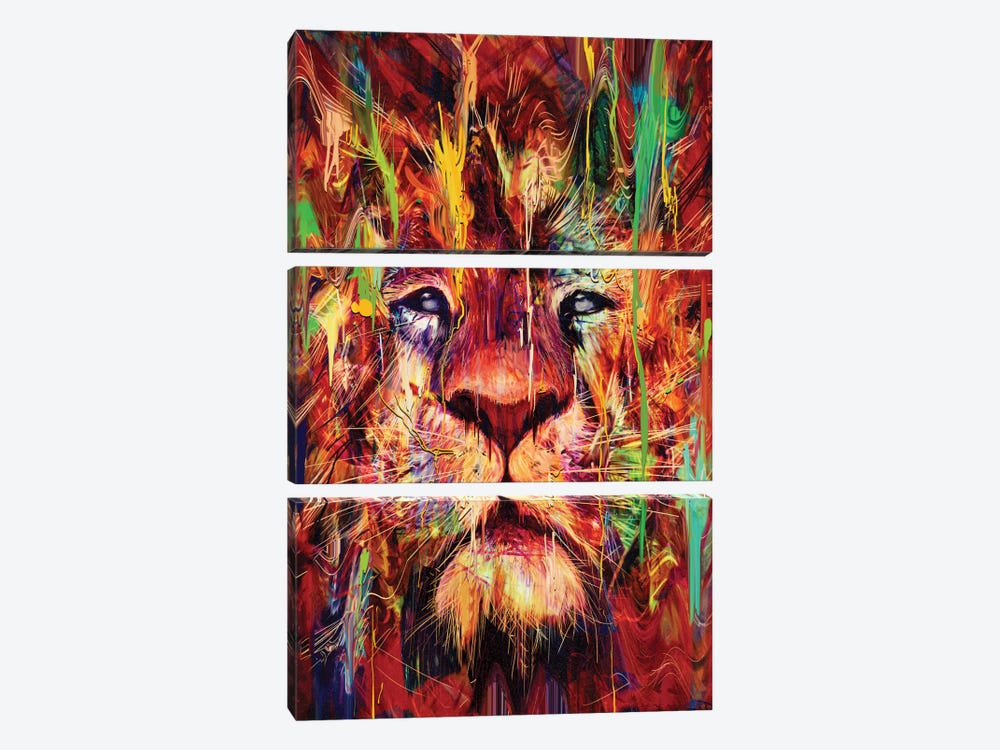 Lion Red by Nicebleed 3-piece Canvas Art