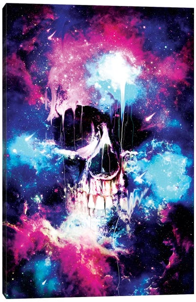Space Skull Canvas Art Print - Skull Art