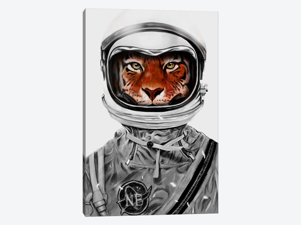 Astro Tiger In B&W by Nicebleed 1-piece Canvas Art
