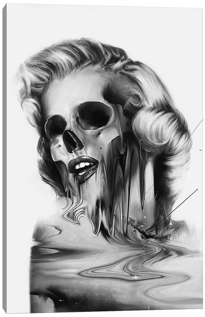 Marilyn Canvas Art Print - Black & White Pop Culture Art