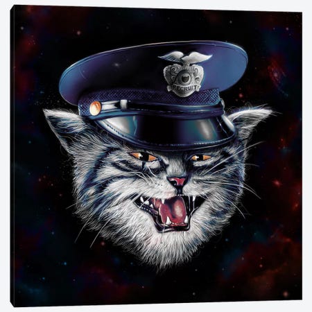 Police Cat Canvas Print #NID211} by Nicebleed Canvas Art