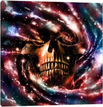 Space Skull II Canvas Art Print - Galaxy Art
