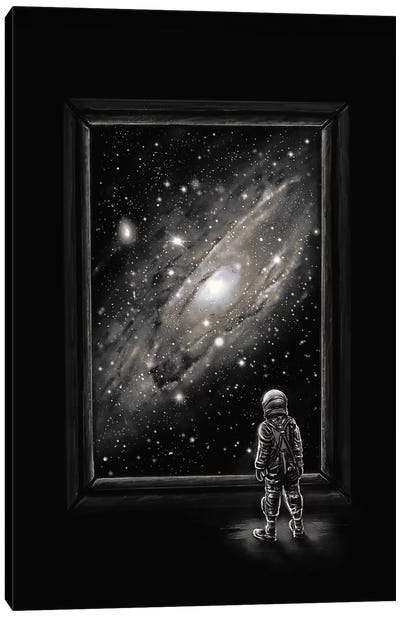 Looking Through A Masterpiece Canvas Art Print - Kids Astronomy & Space Art