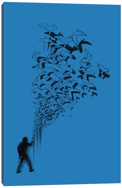Flying High Canvas Art Print - Similar to Banksy