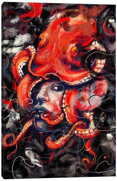 Empress Octo Canvas Art Print - Octopus Art