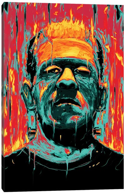 Frankenstein Canvas Art Print - Horror Movie Art