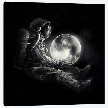 MoonPlay Canvas Print #NID255} by Nicebleed Art Print