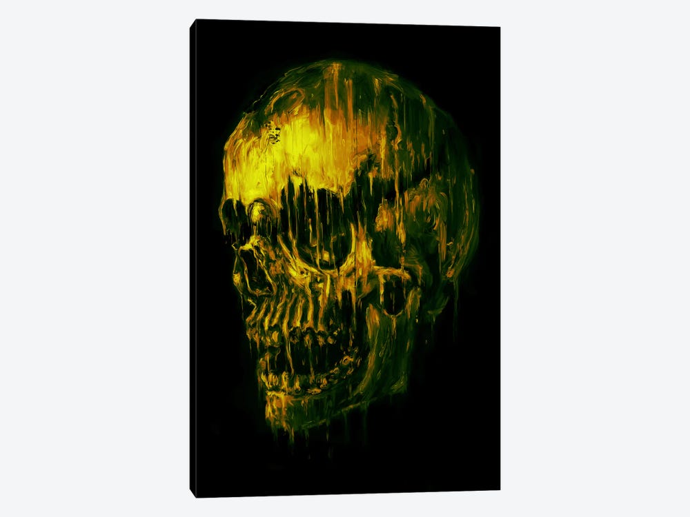 Skull Melt Green by Nicebleed 1-piece Canvas Art