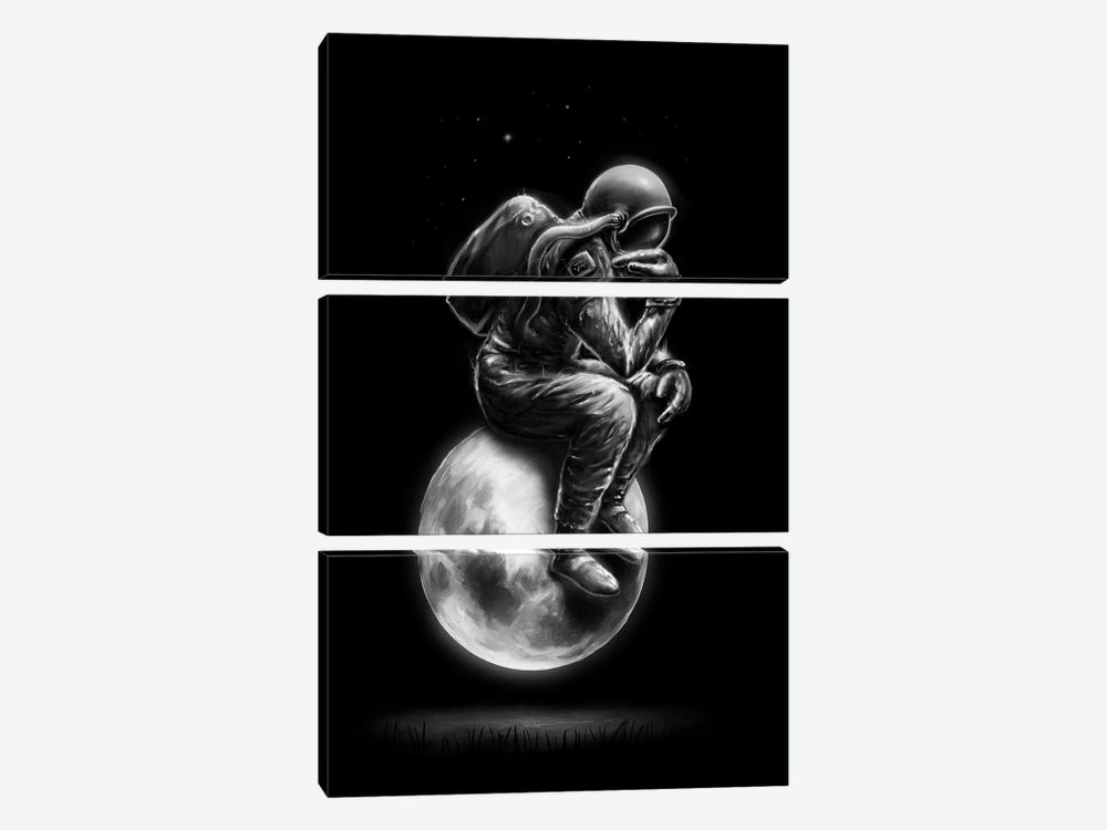 Space Thinker by Nicebleed 3-piece Canvas Wall Art