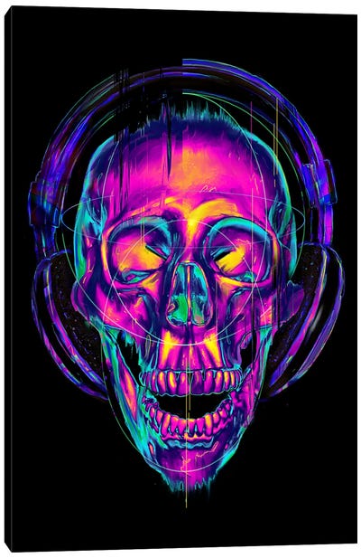 Trippy Skull Canvas Art Print - Nicebleed