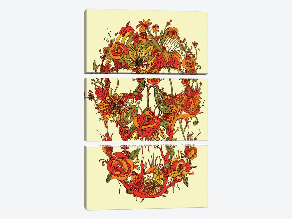 Floral Skull I by Nicebleed 3-piece Canvas Print