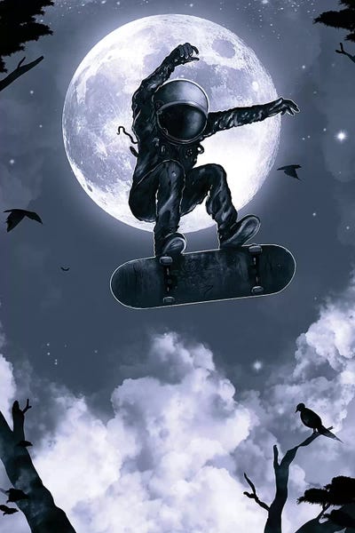 Kids Sports Art: Space Skate by Nicebleed