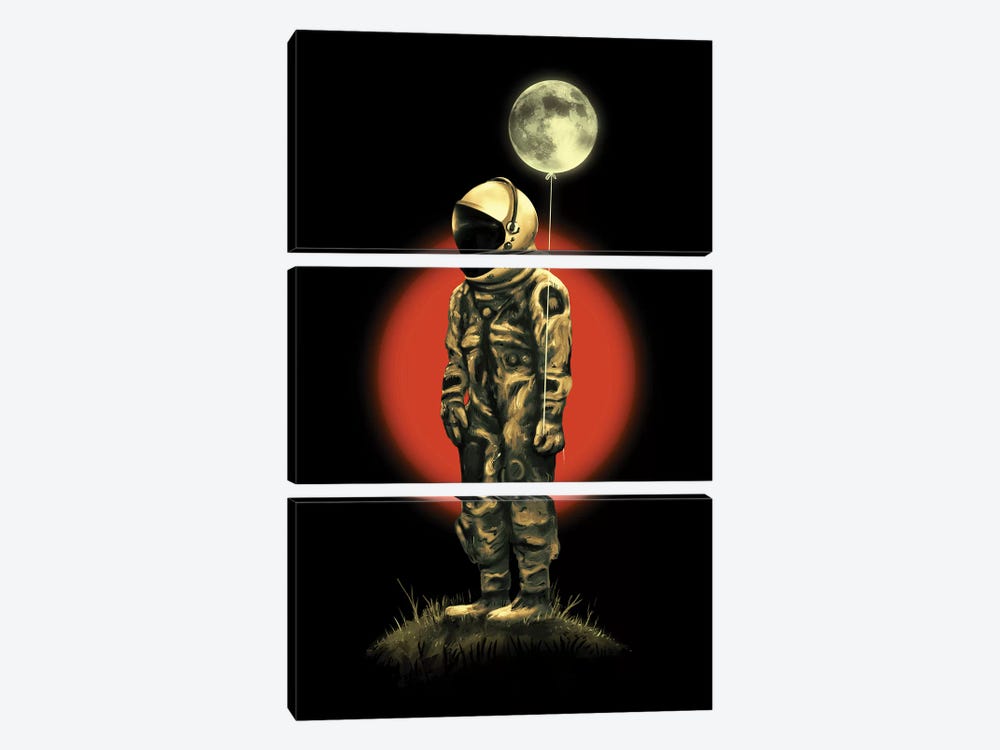 Fly Me To The Moon by Nicebleed 3-piece Canvas Wall Art