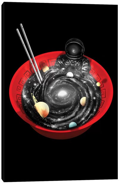 Space Ramen Bath Canvas Art Print - Solar System Art