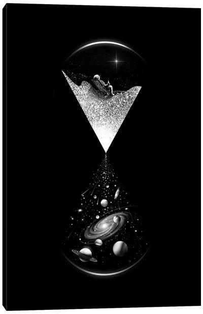 Spacetime Canvas Art Print - Black & Dark Art