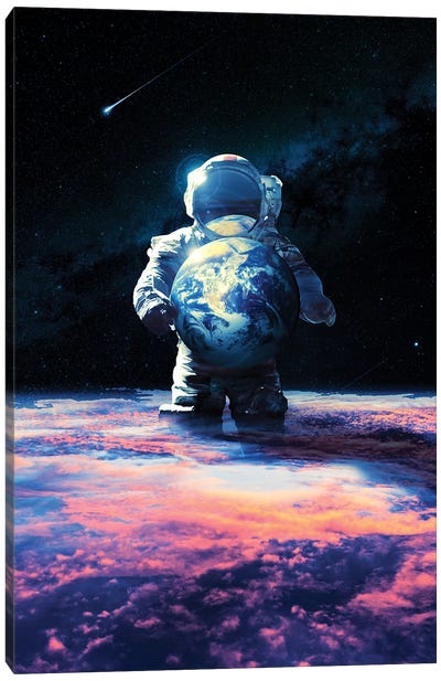 Drop Off Canvas Art Print - Astronaut Art