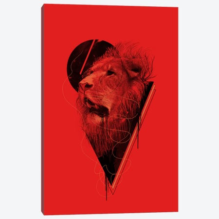 Lion Red Canvas Wall Art Nicebleed | iCanvas