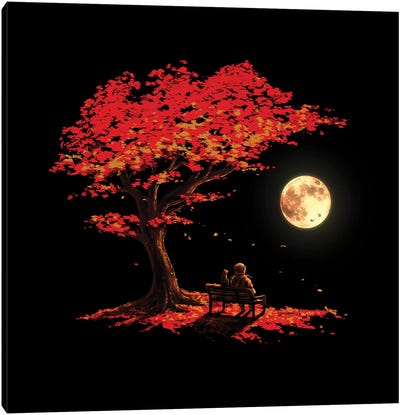 Autumn Moon Canvas Art Print - Space Fiction Art
