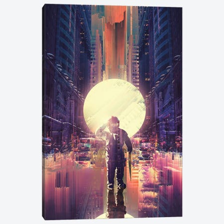 Lost In The City Canvas Print #NID342} by Nicebleed Canvas Art