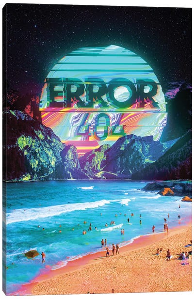 Error 404 Canvas Art Print - Cyberpunk Art